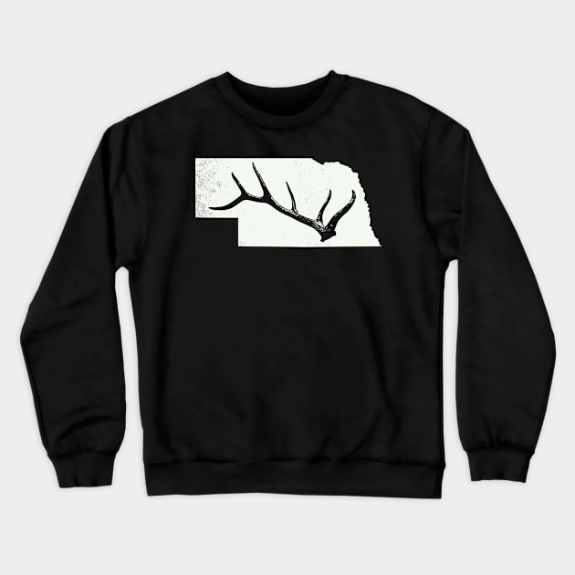 Elk & Deer Shed antler hunting nebraska MAP t-shirt Crewneck Sweatshirt by tmuzaa